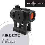 AYIN Sights FireEye 1x22 Tactical/Hunting Red Dot with 1 Inch Riser, Low Profile Mount & Scope Cover