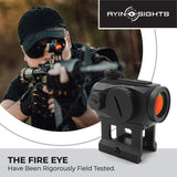 AYIN Sights FireEye 1x22 Tactical/Hunting Red Dot with 1 Inch Riser, Low Profile Mount & Scope Cover