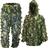 AYIN Ghillie Suit for Men, Hunting Suits for Men, 3D Leaf Bush Ghillie Suit Camo for Turkey Hunting, Woodland Gilly Suits, Hooded Gillies for Men or Youth Camo Hunting Suits (Green Leaf)