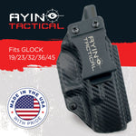 AYIN IWB OWB Right-Handed Holster for Glock 19/23/32/36/45 with or without Optic