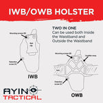 AYIN IWB OWB Right-Handed Holster for Glock 43/43X with or without Optic