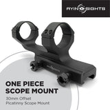 AYIN Sights Offset Cantilever Dual Ring Scope Mount, 30mm Diameter