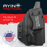 AYIN IWB OWB Right-Handed Holster for Glock 19 with TLR 7/8, with or without Optic