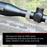 AyinSights Reaper 6-24x50 First Focal Plane Tactical / Hunting Scope with Tactical Turrets, Throw Lever & Flip Caps